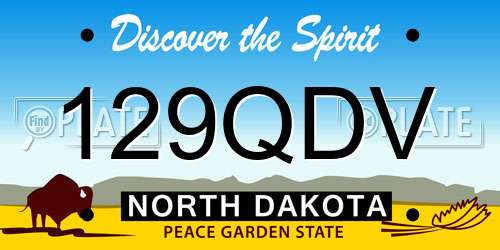 129QDV North Dakota License Plate