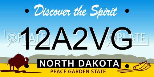 12A2VG North Dakota License Plate