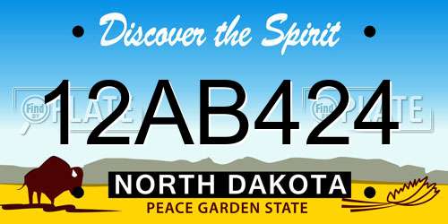 12AB424 North Dakota License Plate