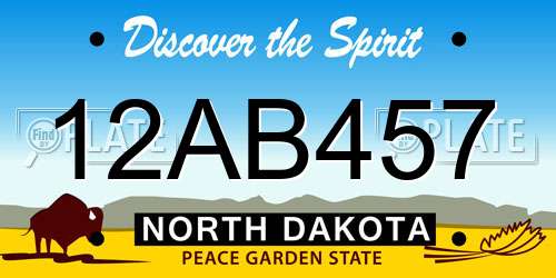 12AB457 North Dakota License Plate