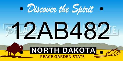 12AB482 North Dakota License Plate