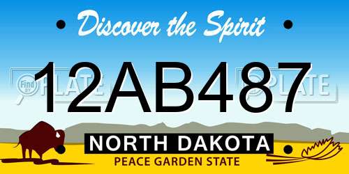 12AB487 North Dakota License Plate