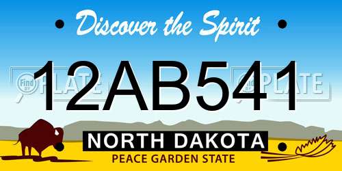 12AB541 North Dakota License Plate