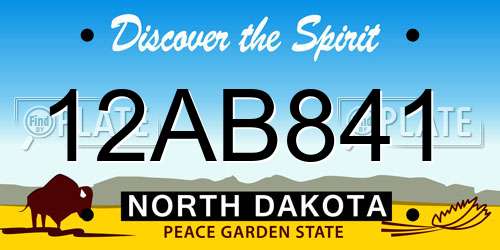 12AB841 North Dakota License Plate