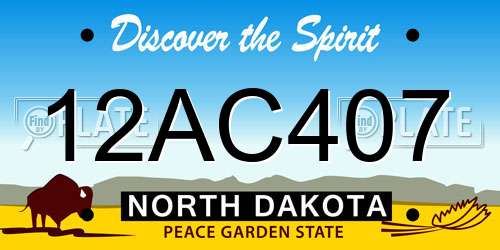 12AC407 North Dakota License Plate