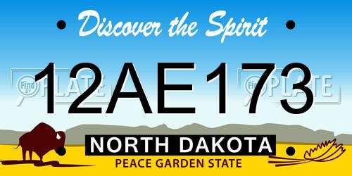 12AE173 North Dakota License Plate