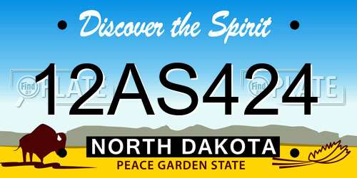12AS424 North Dakota License Plate