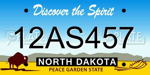 12AS457 North Dakota License Plate