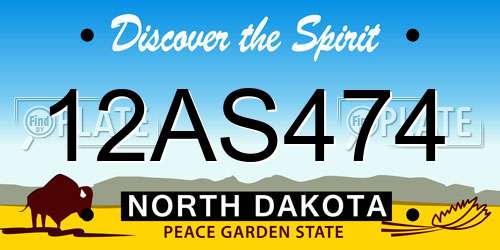 12AS474 North Dakota License Plate