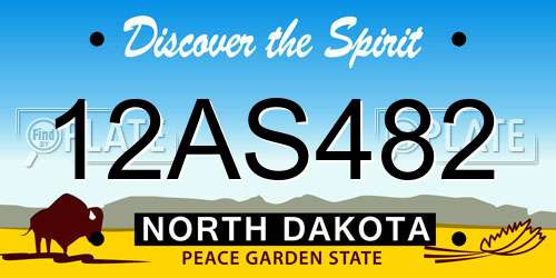 12AS482 North Dakota License Plate