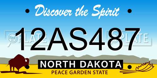 12AS487 North Dakota License Plate