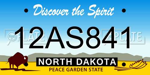 12AS841 North Dakota License Plate