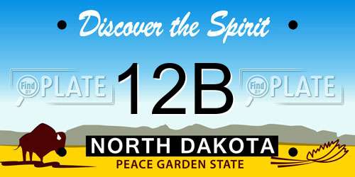 12B North Dakota License Plate