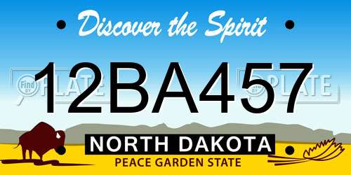 12BA457 North Dakota License Plate