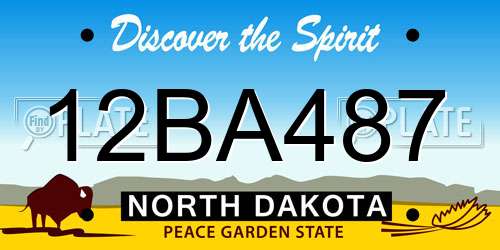 12BA487 North Dakota License Plate