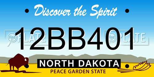 12BB401 North Dakota License Plate