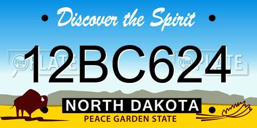 12BC624 North Dakota License Plate