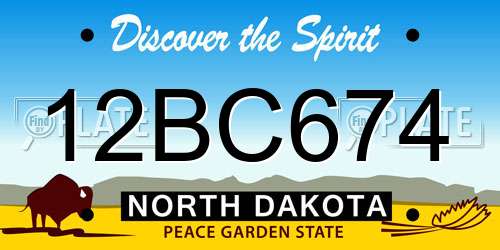12BC674 North Dakota License Plate