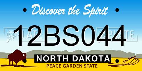 12BS044 North Dakota License Plate