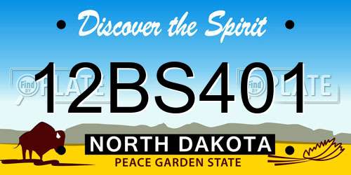 12BS401 North Dakota License Plate