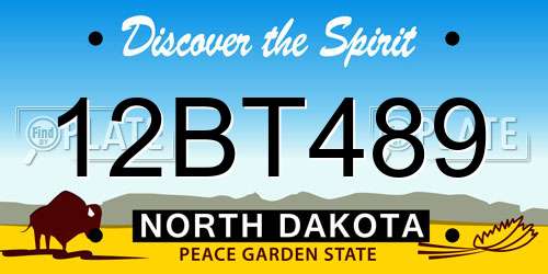 12BT489 North Dakota License Plate