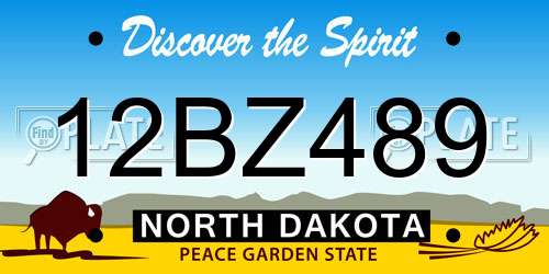 12BZ489 North Dakota License Plate
