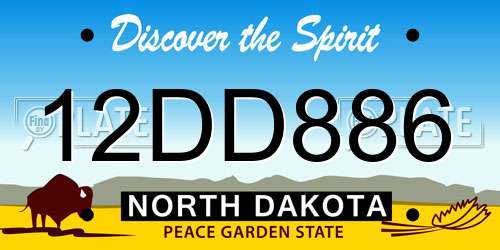 12DD886 North Dakota License Plate