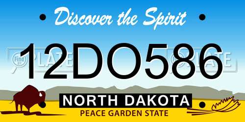 12DO586 North Dakota License Plate