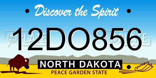 12DO856 North Dakota License Plate