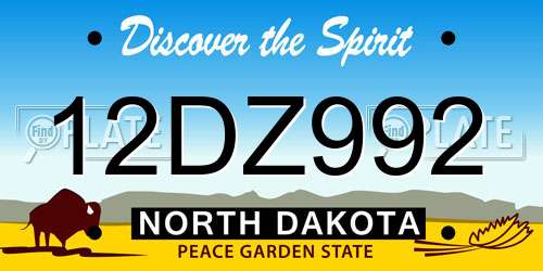 12DZ992 North Dakota License Plate