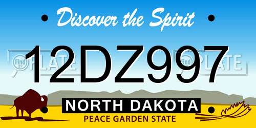 12DZ997 North Dakota License Plate