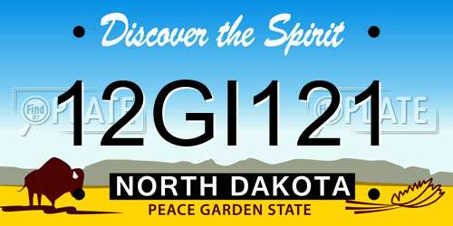 12GI121 North Dakota License Plate