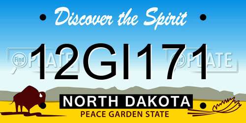 12GI171 North Dakota License Plate