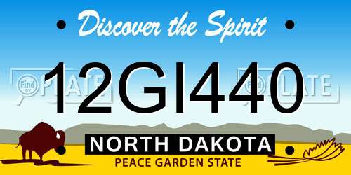 12GI440 North Dakota License Plate