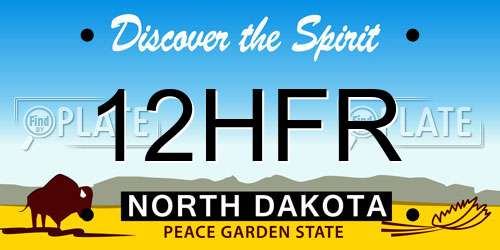 12HFR North Dakota License Plate