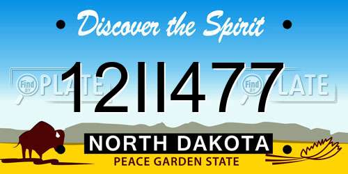 12II477 North Dakota License Plate