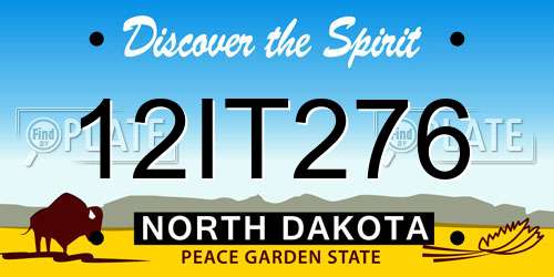 12IT276 North Dakota License Plate