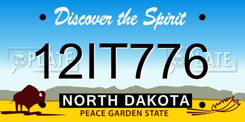 12IT776 North Dakota License Plate