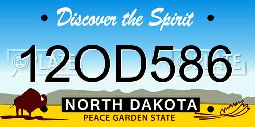 12OD586 North Dakota License Plate
