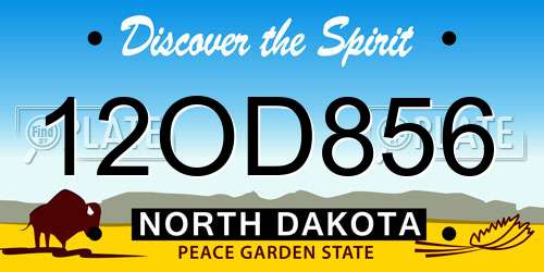 12OD856 North Dakota License Plate