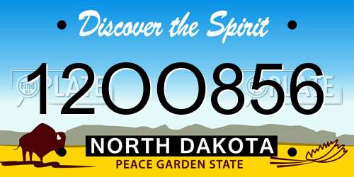12OO856 North Dakota License Plate