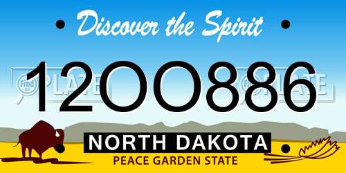 12OO886 North Dakota License Plate