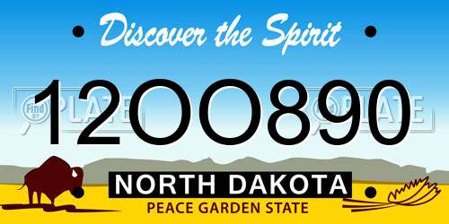 12OO890 North Dakota License Plate