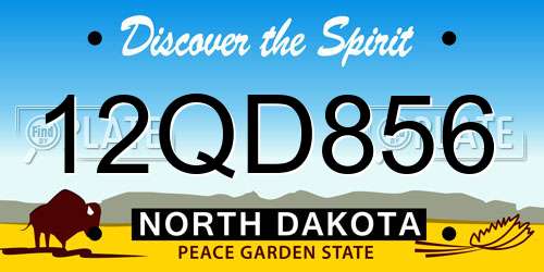 12QD856 North Dakota License Plate