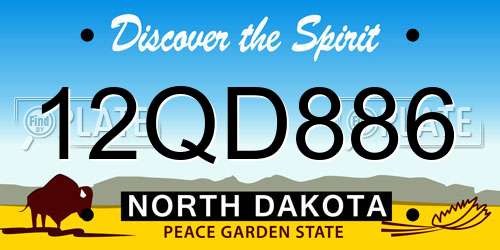 12QD886 North Dakota License Plate