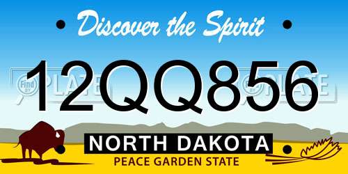 12QQ856 North Dakota License Plate