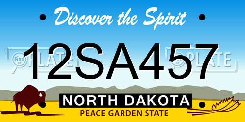 12SA457 North Dakota License Plate