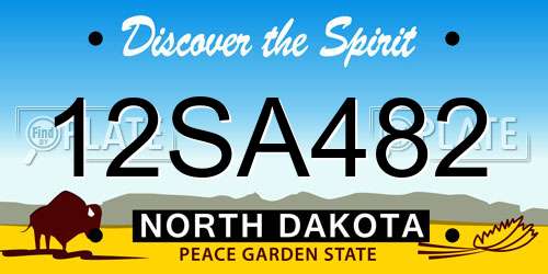 12SA482 North Dakota License Plate