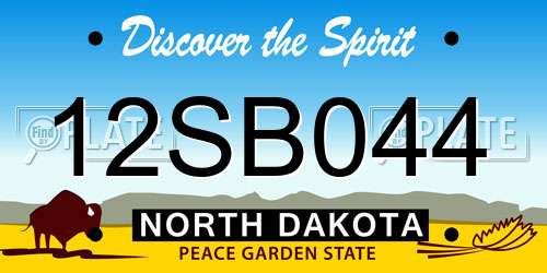 12SB044 North Dakota License Plate