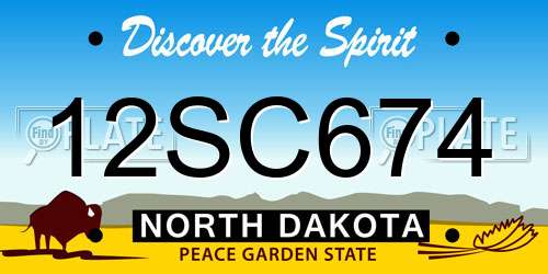 12SC674 North Dakota License Plate